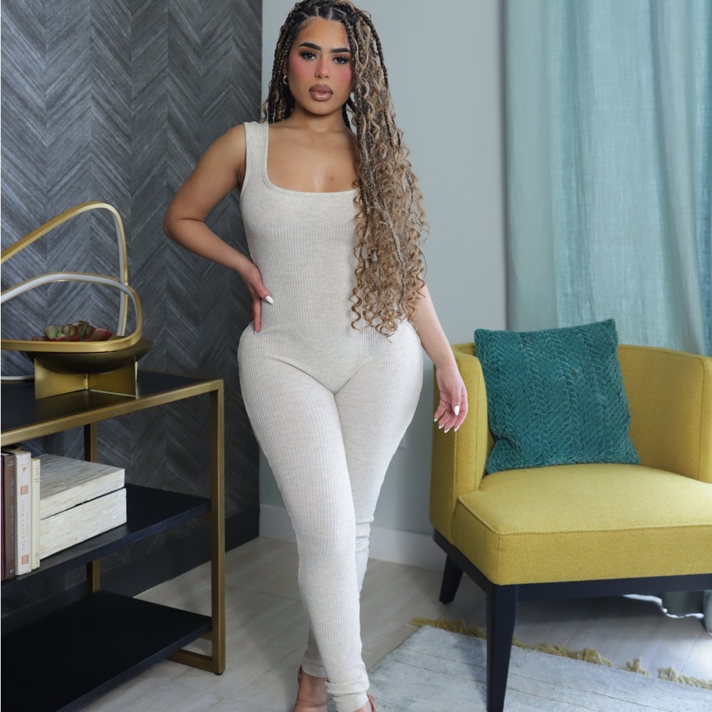 Cream jumpsuit